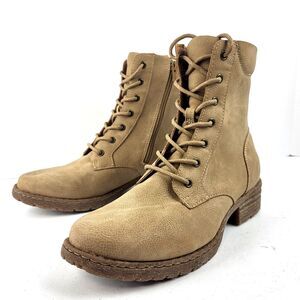 B.O.C Women's Ankle Boots Casual Lace-Up zipper Taupe 7.5 M